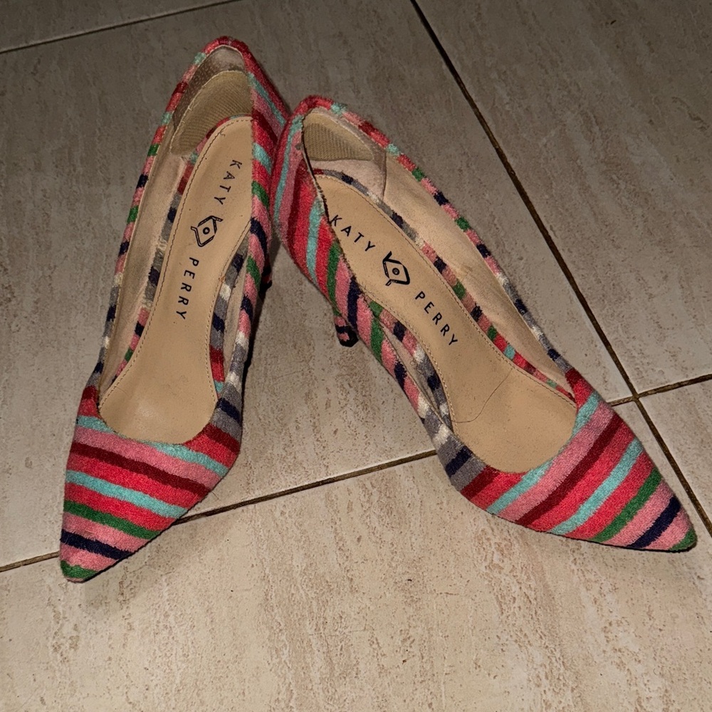 Katy Perry Collections Colorful Striped Pump Heels